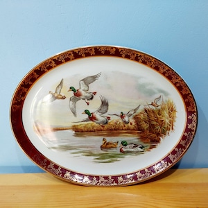 Vintage Royal Falcon/Weatherby oval platter, 11.75 inches made in England 1940s