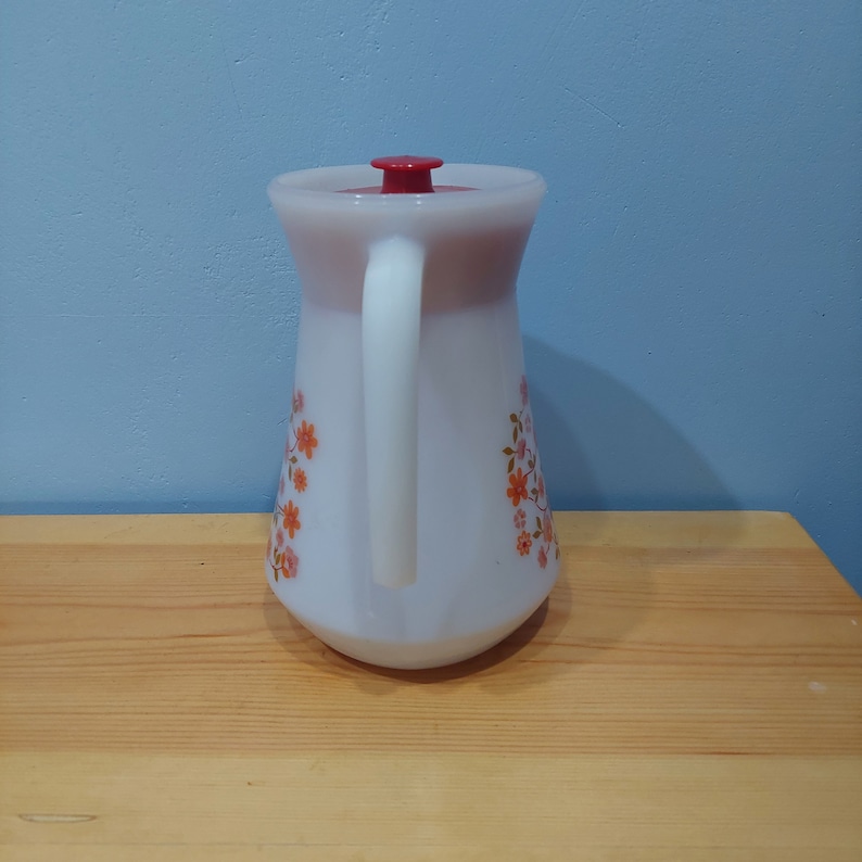 Vintage Arcopal milk glass pitcher, made in France 1960s image 3