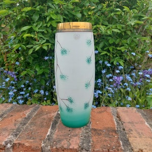 Mid century frosted glass vase,  made in Romania 1950s