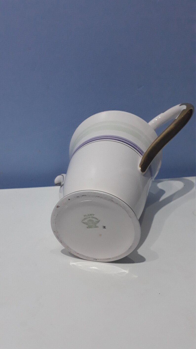 Made in England 1936-1947 Plant tuscan art deco mint Green and purple coffeeTeapot