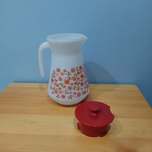 Vintage Arcopal milk glass pitcher, made in France 1960s image 4