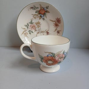 Vintage Wedgwood Philippa teacup and saucer, bone china made in England 1990s