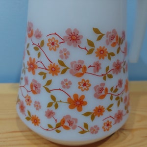 Vintage Arcopal milk glass pitcher, made in France 1960s image 2