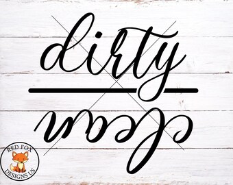 Clean Dirty Svg Etsy