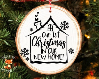 Our 1st christmas in Our new Home svg, Housewarming svg, house home svg, house roof snow, diy sign, Diy ornament, cute homeowner svg file