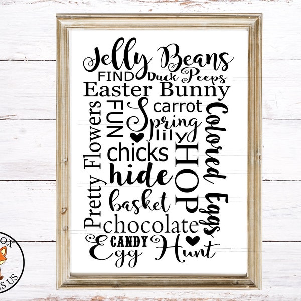 Mots de Pâques SVG, Jelly Beans Svg, Easter Egg Hung SVG, Easter Bunny Svg, Spring svg, svg oeufs colorés, bonbons svg, jolies fleurs svg