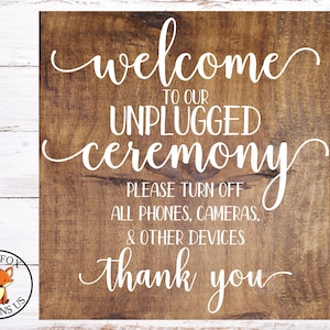 Welkom bij onze unplugged ceremonie svg, Diy bruiloft teken, Geen mobiele telefoons svg, Welkom bij onze bruiloft svg, rustieke bruiloft, boerderij bruiloft