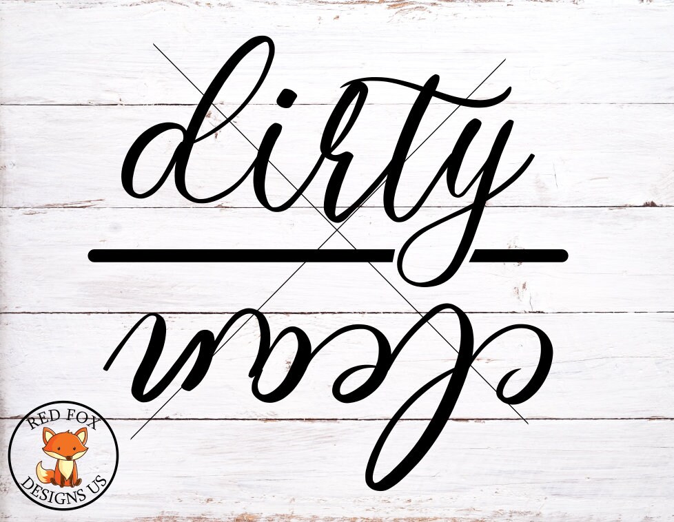 Dirty Clean Svg for Dishwasher Svg Empty Dishwasher Svg Etsy