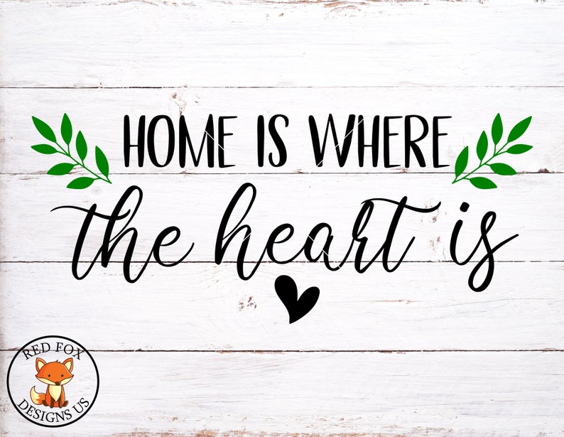 SVG FILES Home is Where the Heart is SVG Valentine's Etsy