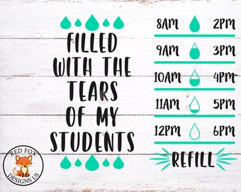 Tears of my Students svg, Drink up buttercup svg, water bottle svg, water tracker svg file, Fitness svg, ocean water tracker, cute water svg