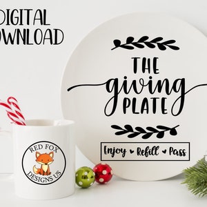 SVG Files - The Giving Plate Svg - Cookies for Santa Svg, Milk For Santa Svg, Thanksgiving svg, Christmas svg, cookie plate, instant file