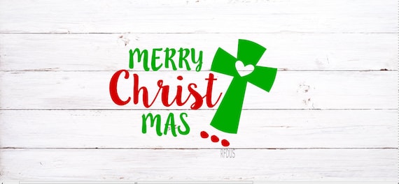 Download Merry Christ Mas with Cross SVG Christmas SVG Easy Cricut ...