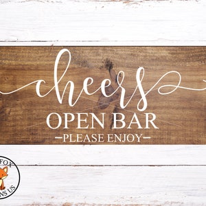 SVG FILES - Cheers Svg - Open Bar Svg - Cheers Open Bar - Instant Download - Wedding Digital Cut File - Commercieel Gebruik - Wedding Engaged