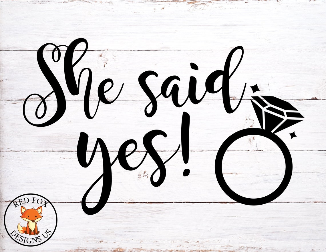 She Said Yes SVG Bride Tribe SVG File Wedding Decal Cutting Etsy