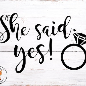 Ella dijo Yes SVG, Bride Tribe SVG File, archivo de corte de calcomanía de boda, Compromiso, Novia del equipo, svg de camisa, Cricut Explore Cutting File, ring svg