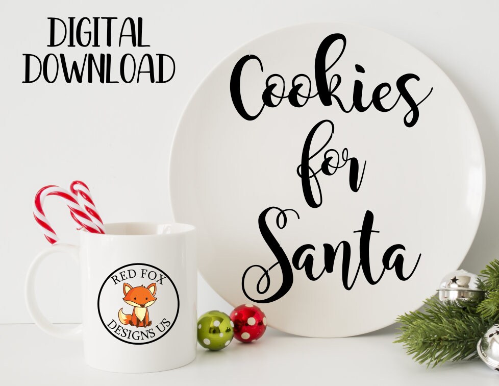 Easy Cricut Cutting File Christmas SVG Milk for santa SVG cookie plate svg Cookies for Santa Holiday Svg milk svg file winter svg
