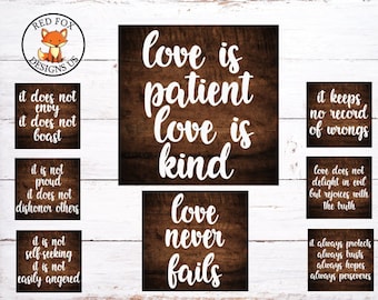 Wedding Aisle Signs SVG - DIY Wedding Signs - love never fails svg-  Walkways Signs- 1 Corinthians 13 svg - Love is patient love is kind svg