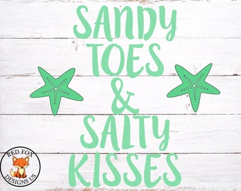 Sandy toes and salty kisses SVG File For Cricut explorer or Silhouette Cameo cutting file, Beach svg, Sun svg, Summer svg, tan lines cute