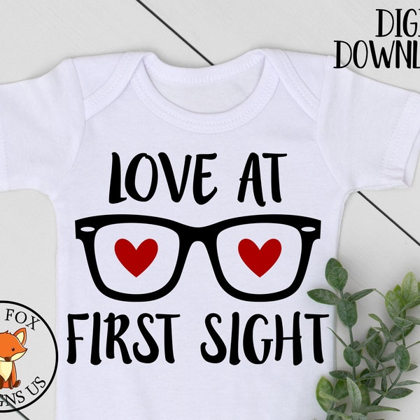 Love At First Sight SVG, xoxo svg, Valentines day svg, Valentines svg, kiss, glasses svg, Valentines quote, Valentines day, love svg, heart