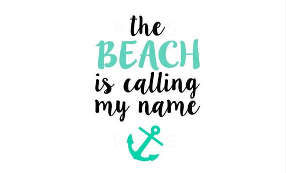 The beach is calling with anchor svg Good Times & Tan Lines | Etsy