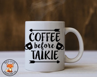 Coffee Before Talkie SVG, Coffee Heartbeat svg, Heart ekg SVG, Coffee mug svg, coffee lover, coffee time, funny svg, coffee is life, diy Mug