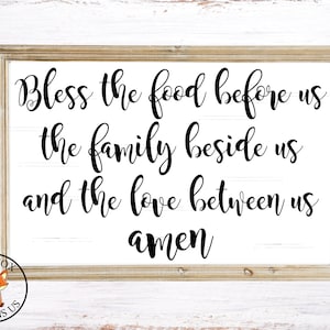 Bless the food before us the family beside us and the love between us SVG, Thanksgiving SVG, cricut cutting file, Blessing, diy sign cute