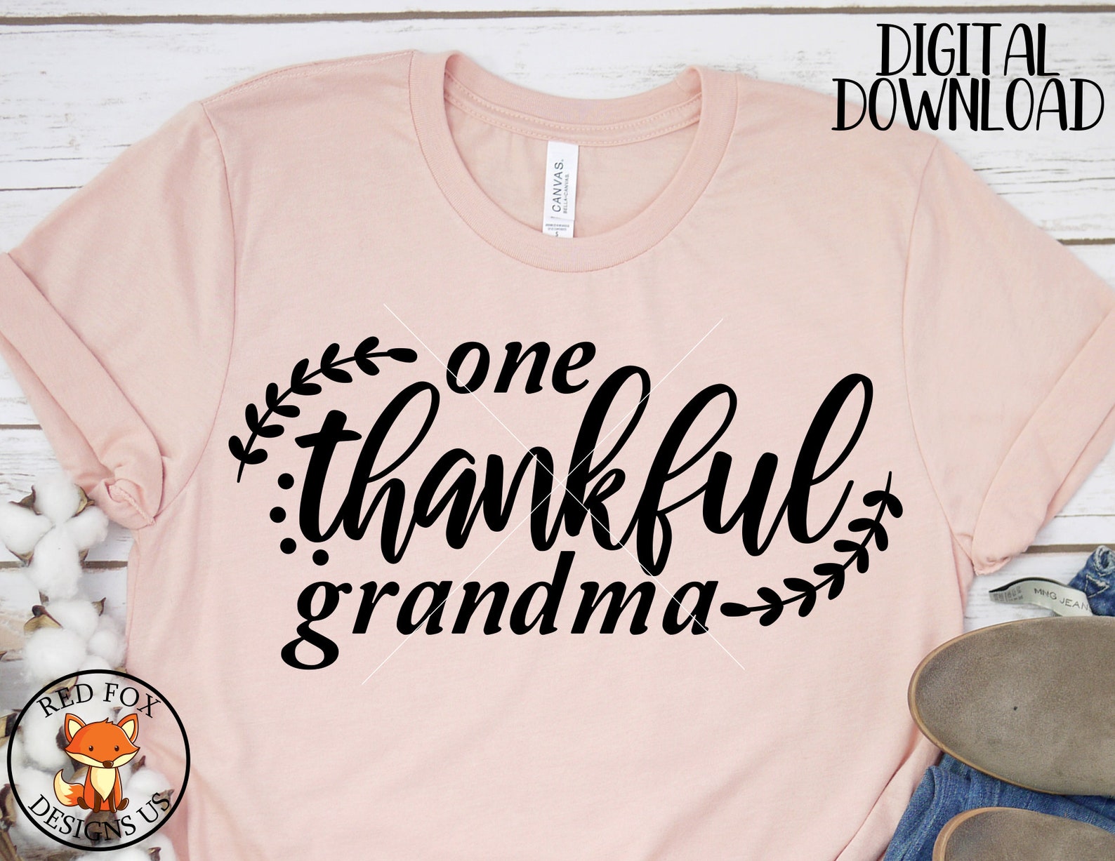 One Thankful Grandma Svg Thanksgiving SVG Thankful SVG Etsy