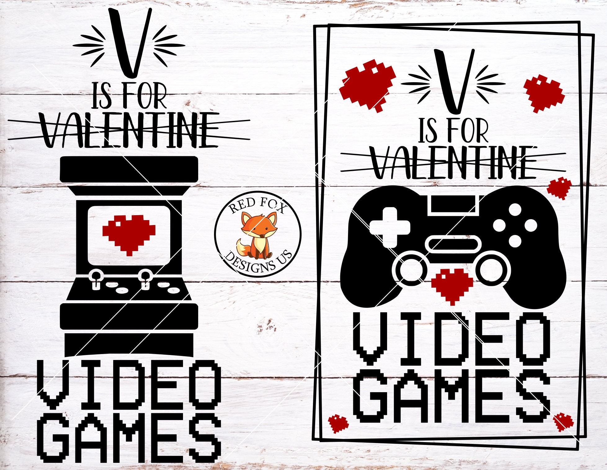 Two SVG FILES V is for Video Games Svg I Heart My Video - Etsy Norway