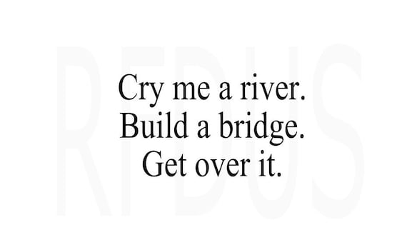 cry me a river build a bridge and get over it svg funny svg etsy