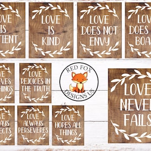 Wedding Aisle Signs SVG - DIY Wedding Signs - liefde faalt nooit svg- Loopbruggen Borden- 1 Korintiërs 13 sVG - Liefde is patiënt liefde is soort svg