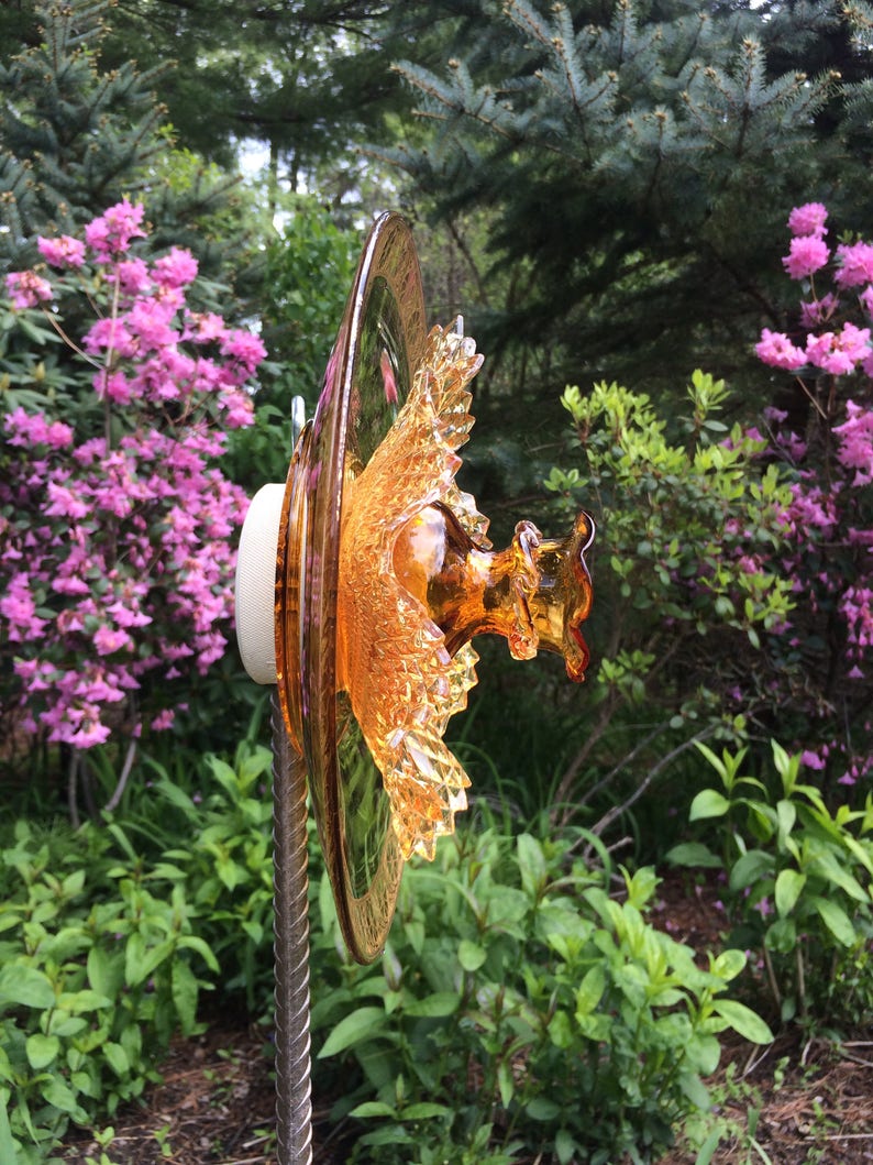 Repurposed Glass Flower/Suncatcher/Wall Decor/Garden Art Etsy