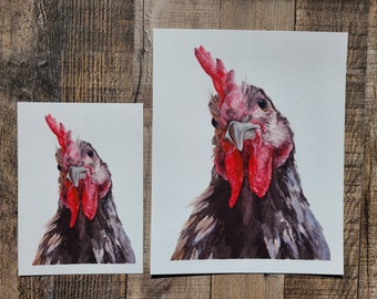 Impressions de peinture à l’aquarelle de poulet