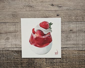 Peinture originale à la gouache pour dessert