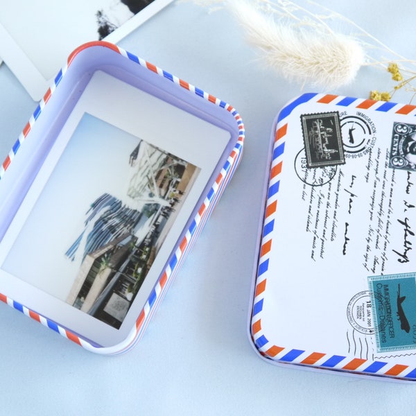 Instax mini Photo box, Travel photo box, Polaroid mini box, Multi use mini box, Gift card storage box, Travel mini box, Vintage photo box