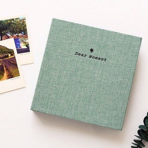 Vintage Instax photo album, Fujifilm Instax mini photo album, Cotton cover album, Travel photo Instax album may a month for delivery Green album