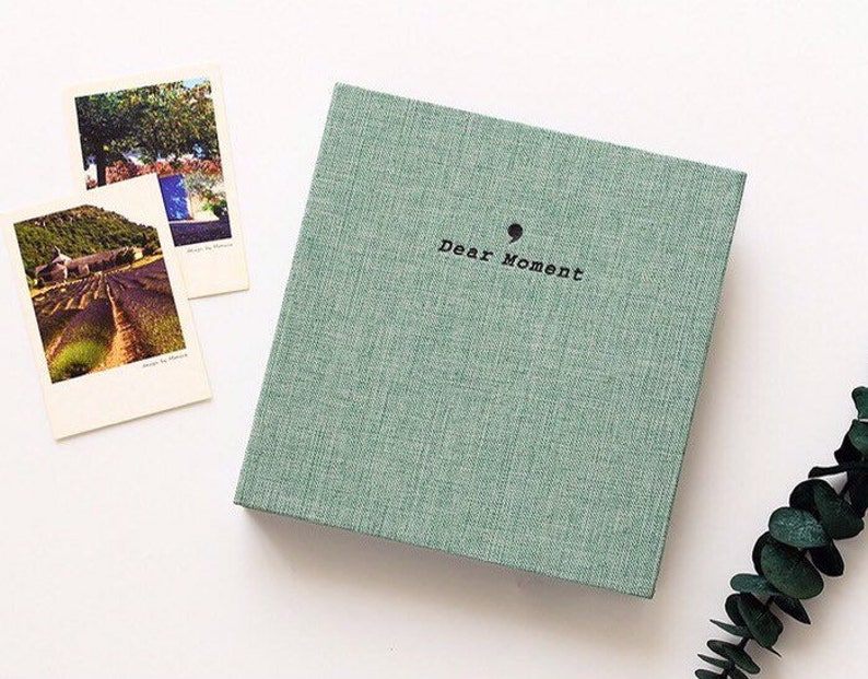 Vintage Instax photo album, Fujifilm Instax mini photo album, Cotton cover album, Travel photo Instax album may a month for delivery Green album