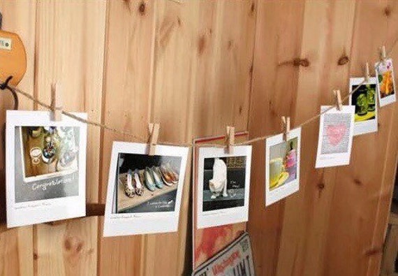 Wooden Photo Hanger, Wooden Clips With String, Wooden Clips Photo