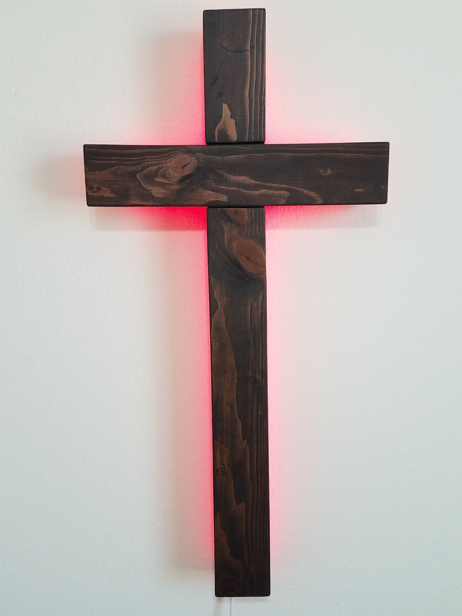 Wood Cross LED LightUP / Backlit Wall Mount Handmade Etsy