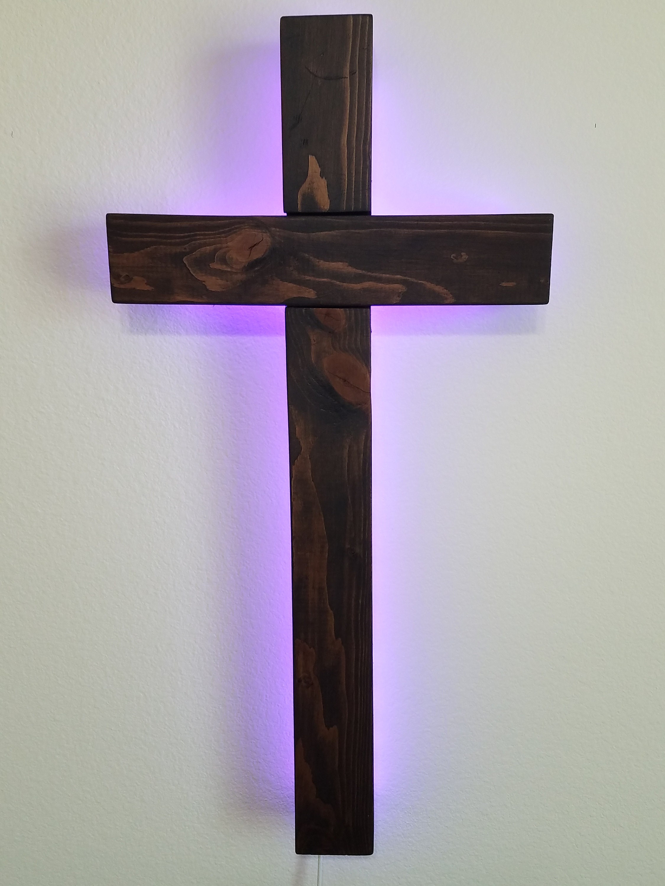 Wood Cross LED LightUP / Backlit Wall Mount Handmade Etsy