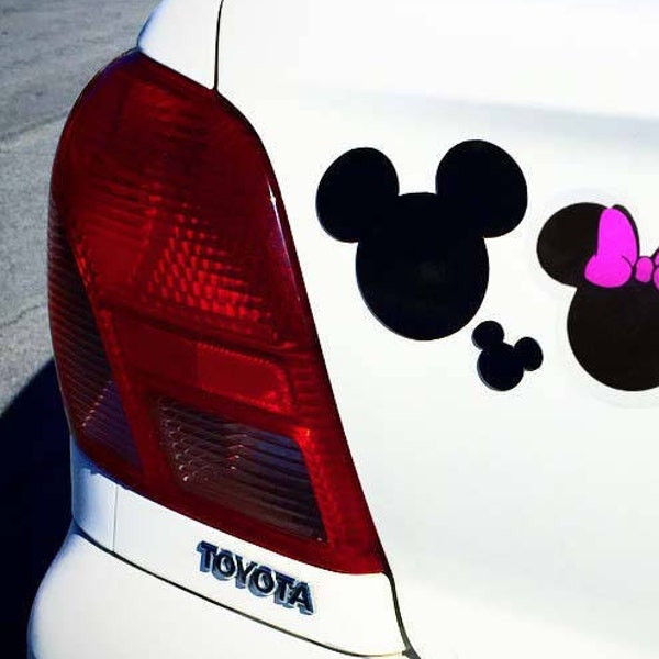 4 Tiny Disney Mickey Mouse Car Magnet Black Metallic Silhouette Disneyland Magic Kingdom