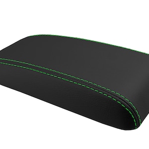 Fits Toyota 4Runner 1996-2002 Center Console Lid Armrest Vinyl Leather Upholstery Trim Material Cover Black + Green Stitch