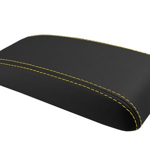 Fits Toyota 4Runner 1996-2002 Center Console Lid Armrest Vinyl Leather Upholstery Trim Material Cover Black+Yellow Stitch