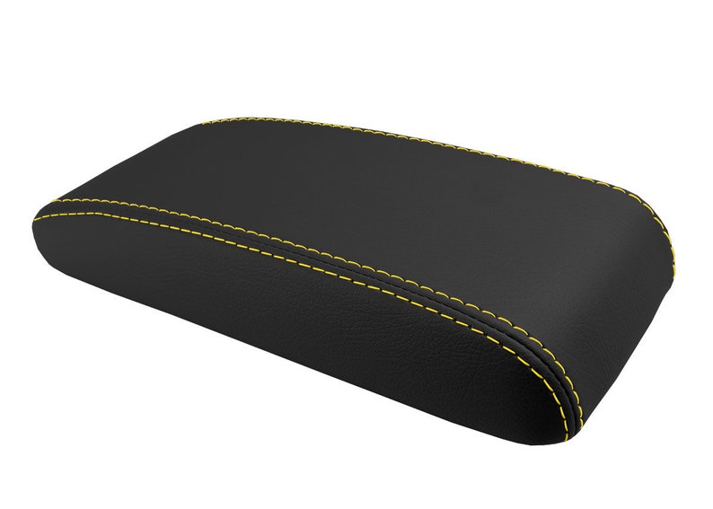 Fits Toyota 4Runner 1996-2002 Center Console Lid Armrest Vinyl Leather Upholstery Trim Material Cover Black+Yellow Stitch