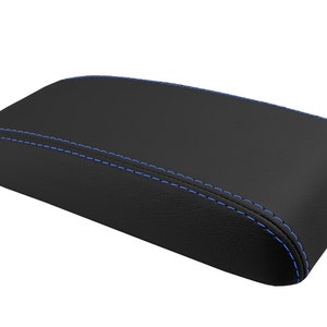 Fits Toyota 4Runner 1996-2002 Center Console Lid Armrest Vinyl Leather Upholstery Trim Material Cover Black + Blue Stitch