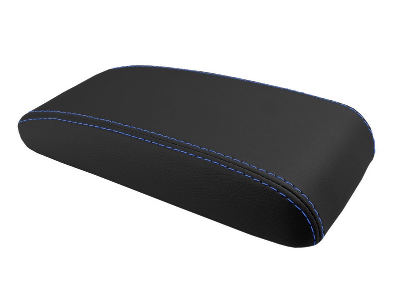 Fits Toyota 4Runner 1996-2002 Center Console Lid Armrest Vinyl Leather Upholstery Trim Material Cover Black + Blue Stitch