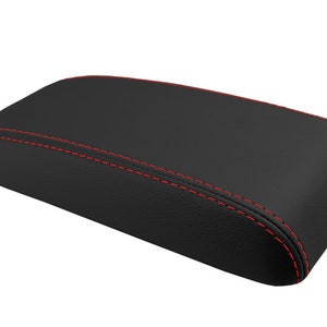 Fits Toyota 4Runner 1996-2002 Center Console Lid Armrest Vinyl Leather Upholstery Trim Material Cover Black + Red Stitch