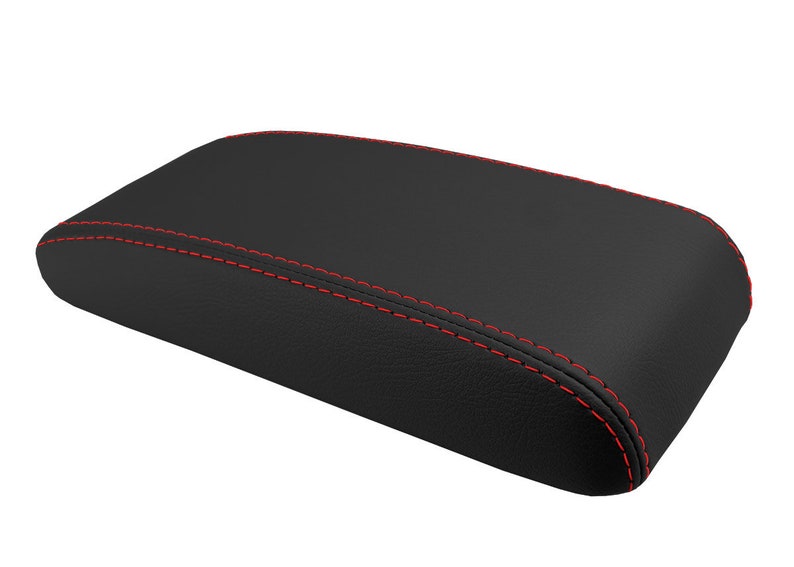 Fits Toyota 4Runner 1996-2002 Center Console Lid Armrest Vinyl Leather Upholstery Trim Material Cover Black + Red Stitch