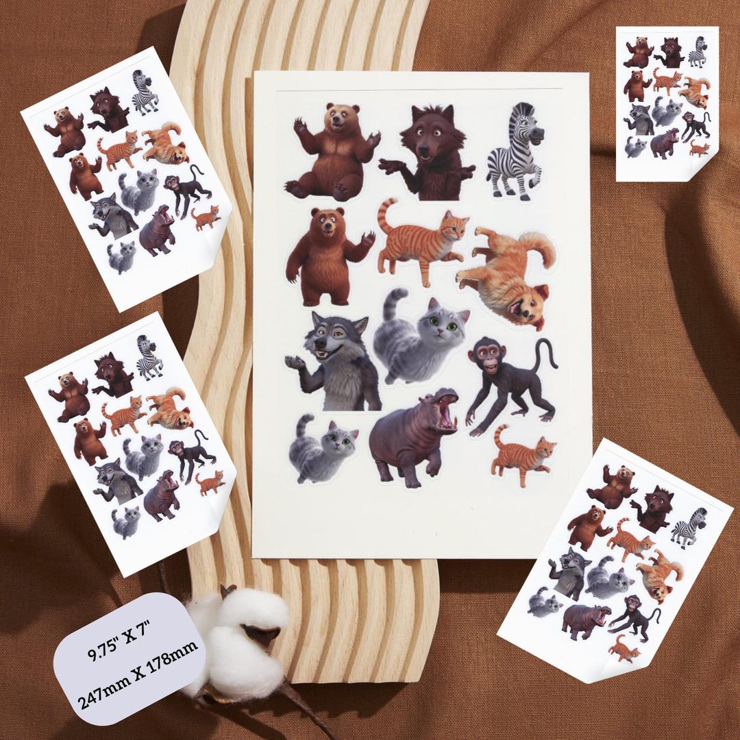 Sticker Sheet, Animal Stickers, Journal Stickers, Baby Stickers - Etsy