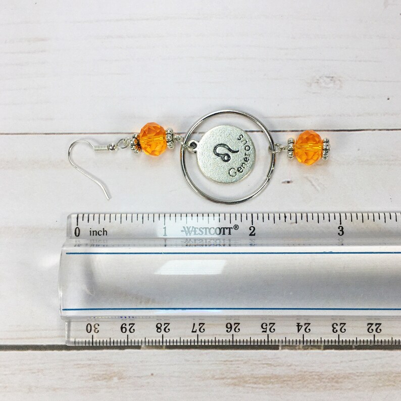 Orange Leo Earrings and Bracelet Zodiac Set