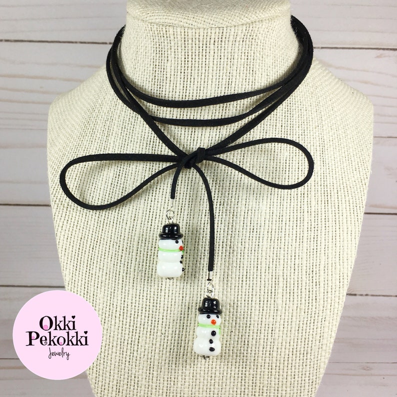 Snowman Wrap Choker Necklace
